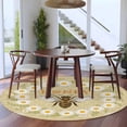 thumbnail image 4 of Bees Round Rug 6ft Washable Circle Kitchen Rugs Non Slip Daisy Flowers Spring Summer Honey Floral Leaf Plant Large Area Rug Indoor Floor Carpet for Bedroom Living Room Home Office Dining Room Nursery, 4 of 8