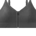 thumbnail image 4 of Nfurl Womens Zipper Front Closure Sports Bras Removable Pads Adjustable Strap Wireless Workout Bra High Impact Running Gym Yoga Bras Dark Gray,Free Size, 4 of 4