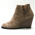 thumbnail image 6 of gakvov Side Way Ankle Boots For Women Slope HeelFashion Women Suede Wedges Zipper Solid Color Short Booties Round Toe Shoes, 6 of 7