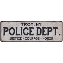 TROY, NY POLICE DEPT. Home Decor Metal Sign Gift 6x18 206180012751