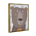 thumbnail image 3 of Stupell Industries Happy Brown Bear Leaf Pattern Graphic Art Metallic Gold Floating Framed Canvas Print Wall Art, Design by Carla Daly, 3 of 6