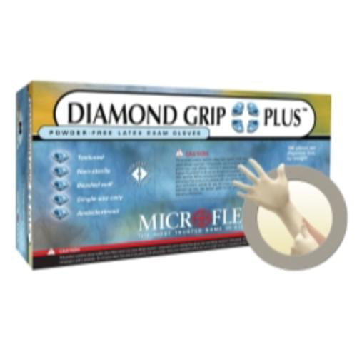 1000 pcs Total Microflex Diamond Grip Latex Gloves MEDIUM 10 boxes of 100 ea 