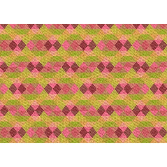 Ahgly Company Machine Washable Indoor Rectangle Transitional Yellow Area Rugs, 7' x 9'