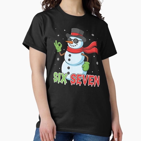 67 Dab Xmas Funny Six Seven Meme Holiday Graphic Design Classic Tee Style 2 Unisex T-Shirt, up to Size 5XL