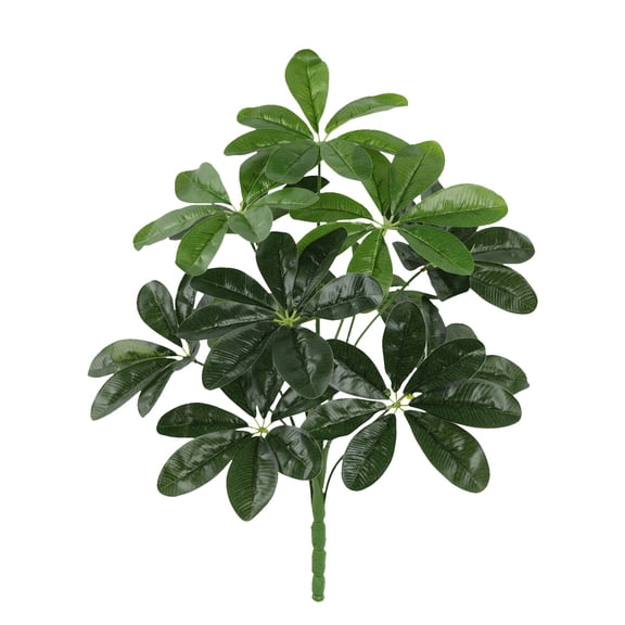 Under $5 Artificial Rubber Tree Twelve-Leaf Ficus For Tropical Office Corner,Plastic Green (1Pc)