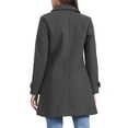 thumbnail image 3 of INSPIRE CHIC Women's Peter Pan Collar Winter Outwear Trench Pea Coats L Dark Gray, 3 of 6