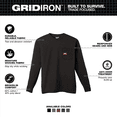 thumbnail image 2 of Milwaukee Tool GRIDIRON Pocket T-Shirt - Long Sleeve Black M, 2 of 10