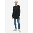 thumbnail image 2 of ellos Women's Plus Size Sweatshirt Tunic With Shirttail Hem - 22/24, Black, 2 of 3