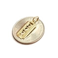 thumbnail image 6 of 14k yellow gold tiny razor blade pendant charm Fine Jewelry Gifts unisex 0.7g, 6 of 12