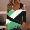 thumbnail image 1 of RXIRUCGD Blouse Décontractée à Rayures à Manches Courtes pour Femmes, Vert, Taille: m, 1 of 5