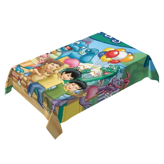 Dragon Tales-theme square tablecloth has an iconic print, fits most tables, and is easy to care for perfect gifts for fans friends and family，55" x 71"（140*180cm）