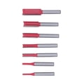 thumbnail image 3 of 7-Piece Red Coated Woodworking Straight Milling Cutter Set, 6.35mm Shank Tungsten Steel Router Bits with Bearing, Ideal for Slotting Trimming Soft/Hard/Solid Wood, Composite Materials, Plywood &, 3 of 7