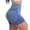 Blue, variant on Kukoosong Women's Elastic Waist Yoga Shorts with Solid Color for Summer Workout Gym Fitness Running and Casual Sport Shorts