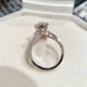 thumbnail image 4 of Anillo de bodas femenino de 1 quilate con lazo de cinta de plata esterlina y flor de moissanita, 4 of 5