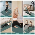 thumbnail image 2 of BAIMA Extra Wide Yoga Mat 31.5" x 75" length Large Non-Slip TPE Foldable,Exercise Matt for Yoga Pilates,Home Gym Flooring, Meditation (Darkgreen), 2 of 7