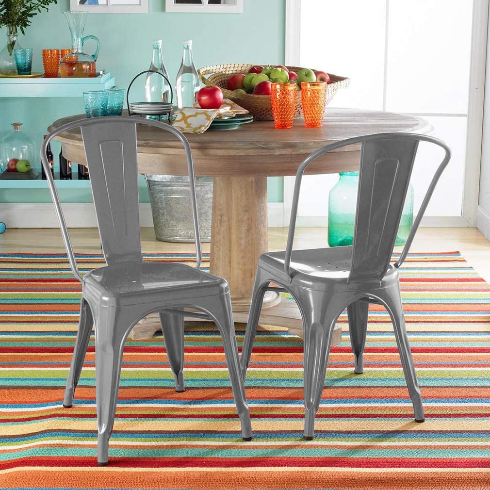 Metal Dining Chair Fdw Metal Chairs FDW Metal Dining Chairs Set Of