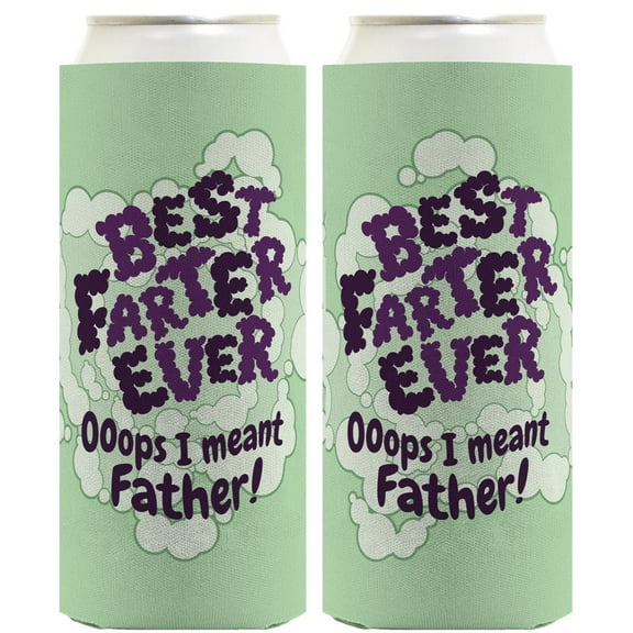 Gifts For New Dad Best Farter Ever Oops I Meant Father Funny Cloud 2-Pack Ultra Slim Can Thermocoolers