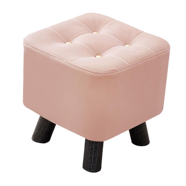 Maoww Small Footstool Stable Step Stool Footrest Dressing for Office Room Entryway Pink 28x28x28cm