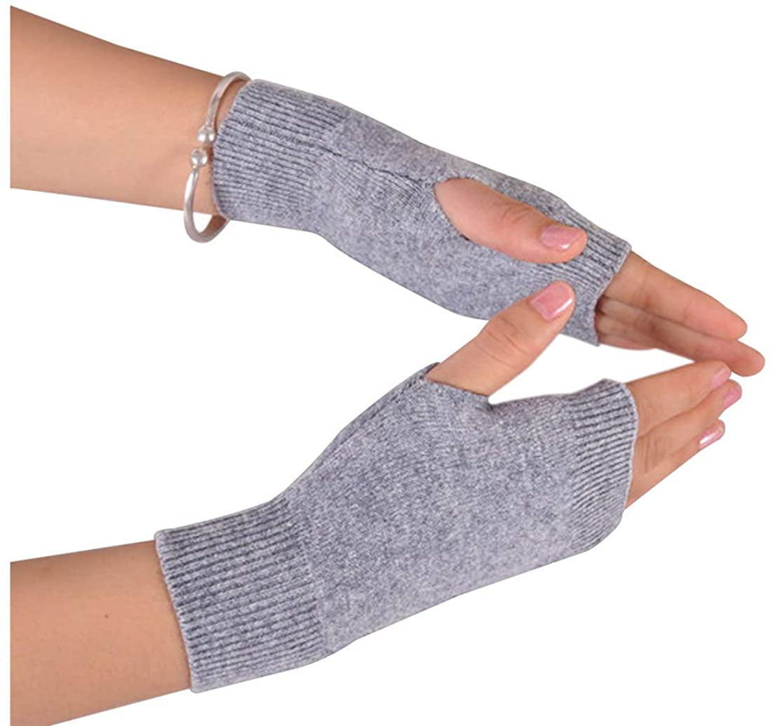 Novawo Cashmere Blend Fingerless Gloves Arm Warmers Soft Gloves