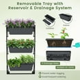 thumbnail image 6 of Vertical Raised Garden Bed, Hanging & Wall-Mounted Planter Garden Boxes, Adjustable Shelf & Detachable Hooks, 3-Tier Railing Raised Beds for Flower Strawberry Vegetable, 6 of 9