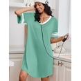 thumbnail image 2 of Ekouaer Nightgowns for Women Bamboo Viscose Nightgown Short Sleeve Sleep Shirts V Neck Nightshirt Soft Sleepwear, 2 of 6