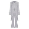 thumbnail image 7 of Alvivi Chiffon Mother of The Bride Pant Suits for Women 3Pcs Wedding Formal Outfit Set Evening Gown Gray S, 7 of 7