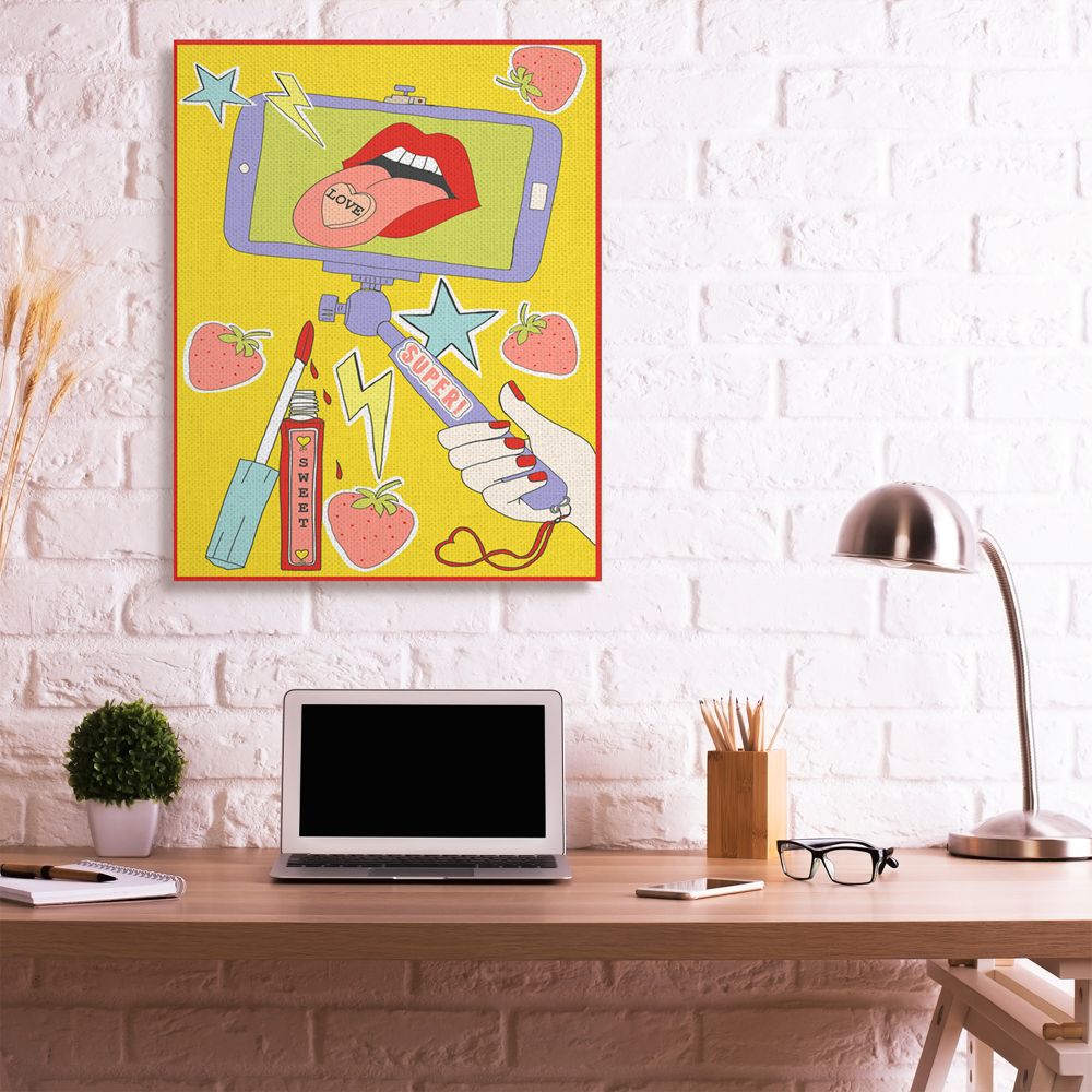 Stupell Industries Sweet Selfie Love Retro Color Pop Design Canvas Wall Art Design by Sangita Bachelet