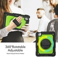 thumbnail image 3 of Case for iPad Air 5th Generation / iPad Air 4th Generation 10.9 inch with Screen Protector, 360 Degree Rotating Kickstand Hand Strap Shockproof Cover with Shoulder Strap, Lime PC, 3 of 7