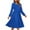 Blue, variant on Women's Casual Long Sleeve Solid Color Pocket Round Neck Loose Fit Dress Polyester Spandex Brushed Knit Fabric Plus Size S - 2XL Everyday Comfortable Outfit