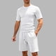 thumbnail image 1 of Ceisia Men's Slim Fit Diamond Jacquard 2-Piece Set Crew Neck Short Sleeve T-Shirt with Elastic Waist Drawstring Shorts Gifts, 1 of 7