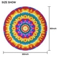 thumbnail image 6 of Colorful Tie Dye Layered Mandala Round Tablecloth 60"x60",Wrinkle Wipeable Table Cloth for Kitchen Dining Room Picnic Patio Party, 6 of 6