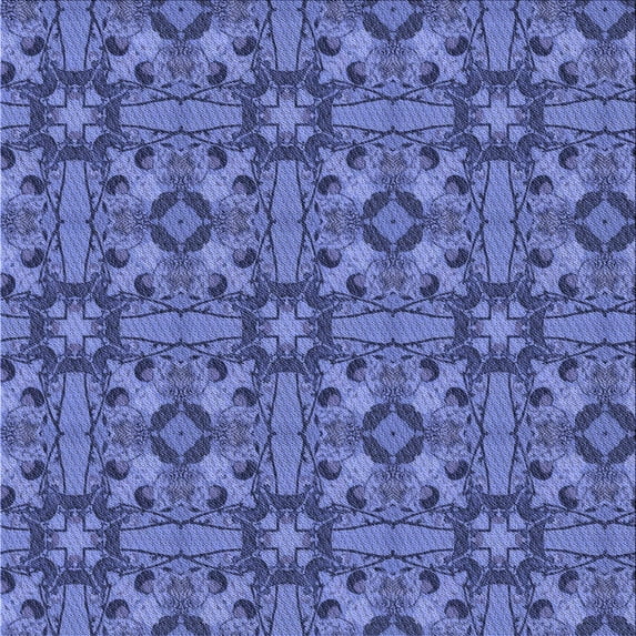 Ahgly Company Machine Washable Indoor Square Transitional Sky Blue Area Rugs, 4' Square