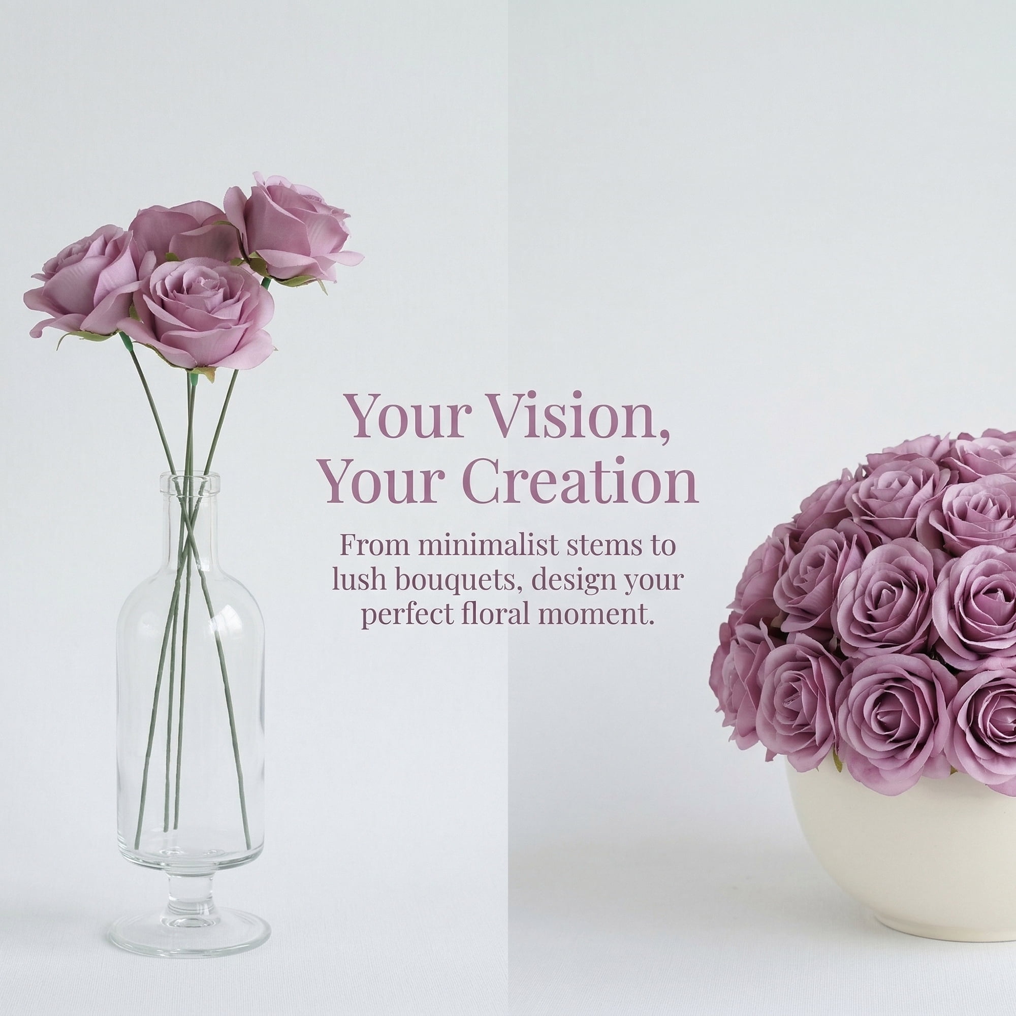 Unique Bargains Artificial Roses Silk Detachable Heads Bouquet for Crafts Purple 5.9 in