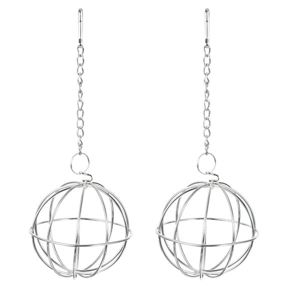 ACDANC 2Pcs Chicken Treat Holder Vegetable Hanging Ball Shape Stainless Steel Feeder