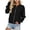 Black, variant on Women Bomber Coat Zip Up Long Sleeve Waffle Jackets Casual Comfy Loose Lightweight Coat with Pockets