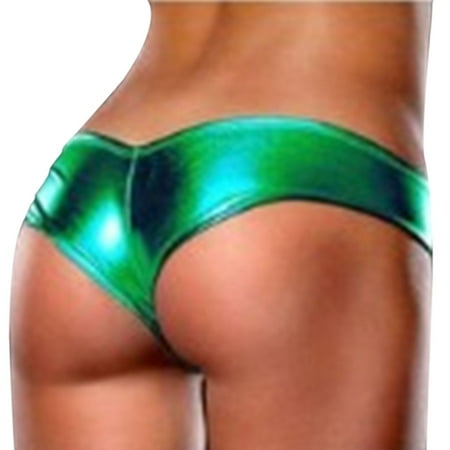 Clearance 10 Color Sexy Lingerie Womens Party Briefs Metallic Thong Underwear Pants Bikini for