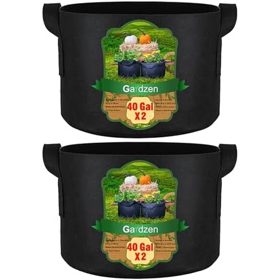 2-Pack 40 Gallon Grow Bags, Aeration Fabric Pots with Handles, Pot for Plants