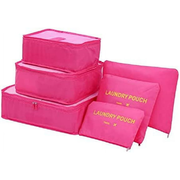 ERDOUY Packing Cubes - 6Pcs Travel Luggage Organizer Bags for Backpack Suitcases