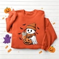 thumbnail image 4 of DIOAZUD Women's Halloween Sweatshirt Cute Funny Spooky Crewneck Long Sleeve Fall Tops Graphic Pullover Sweatshirts Pumpkin Patch Outfit, 4 of 8