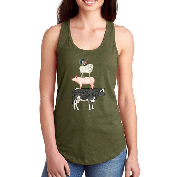 Farmland Family. V Racerback Tank Women -Grace Popp Designs, Female XX-Large
