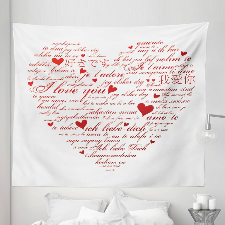 I Love You Tapestry, Love Words in Various Language Universal