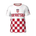 thumbnail image 1 of Camiseta con estampado 3d de la bandera de Croacia para hombre y mujer, pantalón corto informal de verano, ropa de calle Harajuku, camiseta de fútbol, 1 of 3