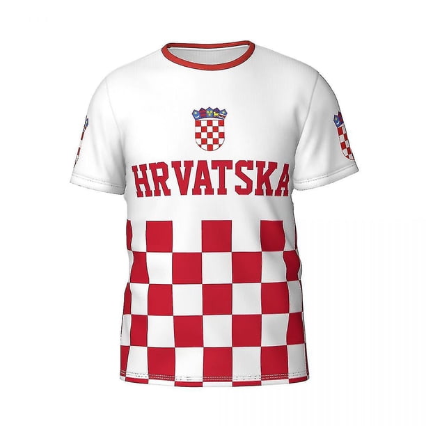 Camiseta con estampado 3d de la bandera de Croacia para hombre y mujer, pantalón corto informal de verano, ropa de calle Harajuku, camiseta de fútbol