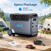 ABOK 3600W 3840Wh Solar Generator with 400W Solar Panel, LiFePO4 Portable Power Station for Home Backup, RV, Camping & Hurricane Outages (Ark3600+PV400)