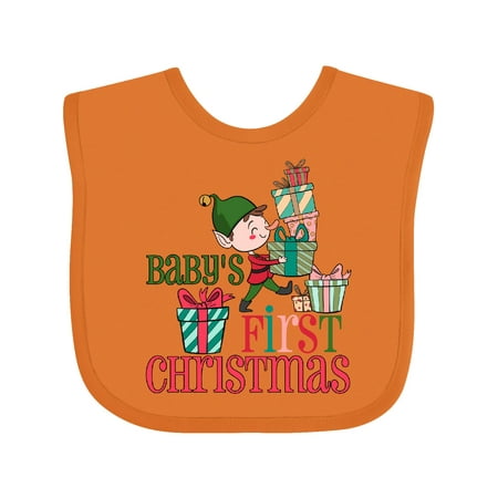 

Inktastic Baby s First Christmas Gift Baby Boy Bib