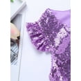 thumbnail image 5 of Aislor Kids Girls Mermaid Outfits Short Flutter Sleeves Sparkly Sequins Top for Halloween Carnival Theme Party, 5 of 7