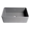 thumbnail image 2 of Pemberly Row Gray Matte Smooth Apron 30" x 18" Single Bowl Fireclay Farm Sink, 2 of 9