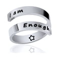 thumbnail image 1 of Anillo de joyería inspirador con grabado de acero inoxidable (plata), 1 unidad, 1 of 1