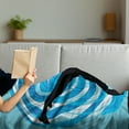 thumbnail image 3 of Hip Hop Soft Flannel Fleece Throw Blanket, Boy Doing Head Spin on the Floor Illustration with Abstract Backdrop, Cozy Plush for Indoor and Outdoor Use, 50" x 70", Blue Pale Blue Black, by Ambesonne, 3 of 5