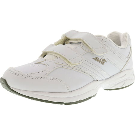 Avia Women's Union Slip Resistant Women's White / Chrome Silver / Lemon Yellow Ankle-High Leather Cross Trainer Shoe - (Best Women's Cross Training Shoes 2019)
